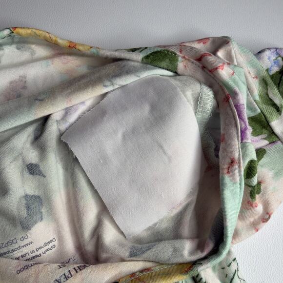 Posh Peanut Girls Short Sleeve Twirl Dress 6T Pale Green Floral READ FLAW - Picture 10 of 10